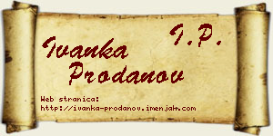Ivanka Prodanov vizit kartica